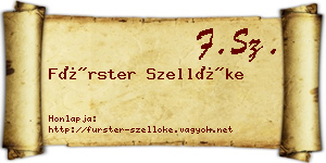 Fürster Szellőke névjegykártya